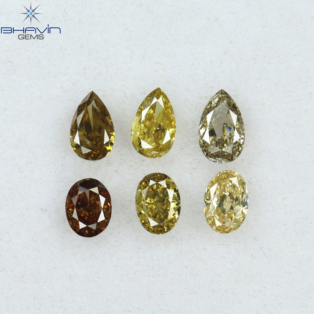 1.09 CT/6 Pcs Natural Mix Shape Diamond Mix Fancy Color Clarity SI1 (4.56 MM)