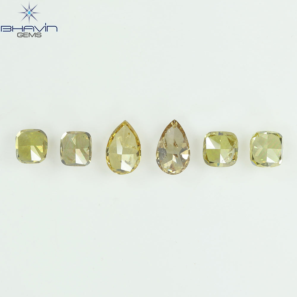 1.25 CT/6 Pcs Natural Mix Diamond Mix Fancy Color Clarity SI (5.00 MM)