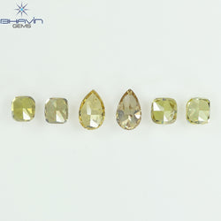 1.25 CT/6 Pcs Natural Mix Diamond Mix Fancy Color Clarity SI (5.00 MM)