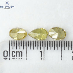 1.08 CT/3 Pcs Natural Mix Diamond Green-Yellow Color Clarity SI (5.78 MM)