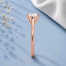 Cushion Cut Solitaire Engagement Ring with Petite Claw Prongs in Rose Gold