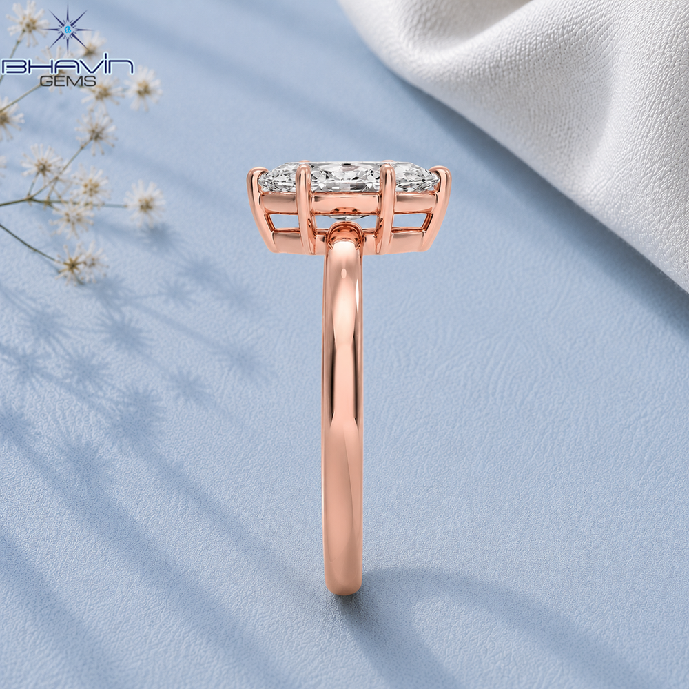 Marquise Cut Solitaire Engagement Ring with 6-Prong Wire Basket in Rose Gold