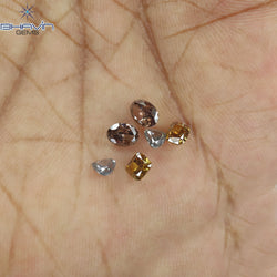 1.41 CT/6 Pcs Natural Mix Diamond Mix Fancy Color Clarity SI (4.73 MM)
