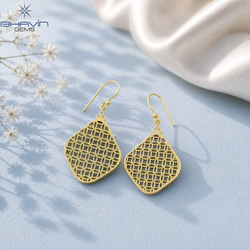 Natural Polki Slice Dangle Earrings Slice Drop Earrings Everyday Ethnic Jewelry