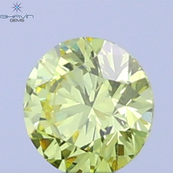 0.12 CT Natural Round Diamond Vivid Yellow Color Clarity VVS1 (3.25 MM)