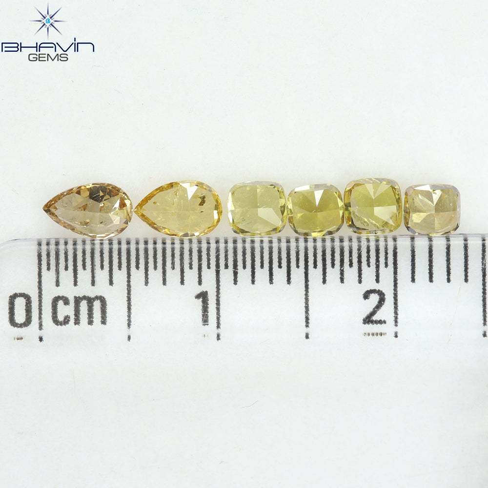 1.25 CT/6 Pcs Natural Mix Diamond Mix Fancy Color Clarity SI (5.00 MM)