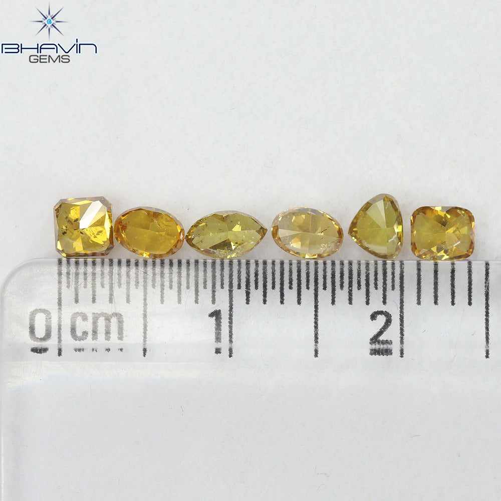 1.30 CT/6 Pcs Natural Mix Diamond Orange Color Clarity I1 (4.88 MM)