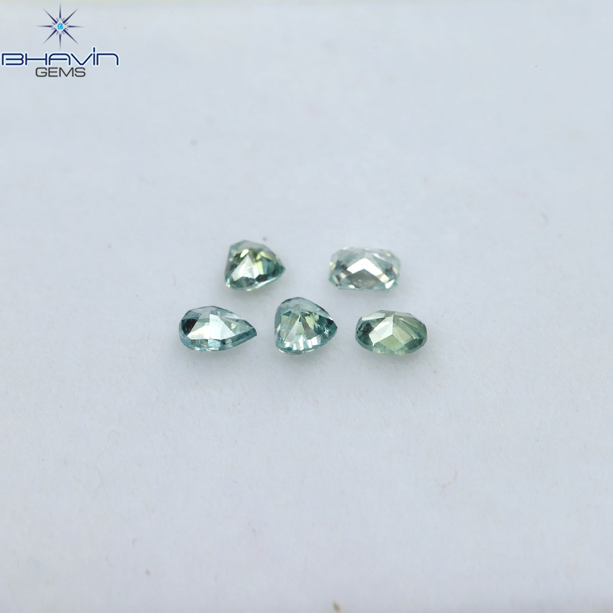 0.50 CT/5 Pcs Natural Mix Shape Enhanced Blue Color SI2 Clarity (3.10 MM)