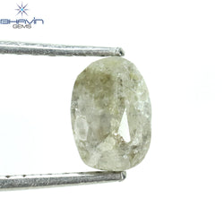0.79 CT Uncut Shape Grey Natural Loose Diamond I3 Clarity (6.23 MM)