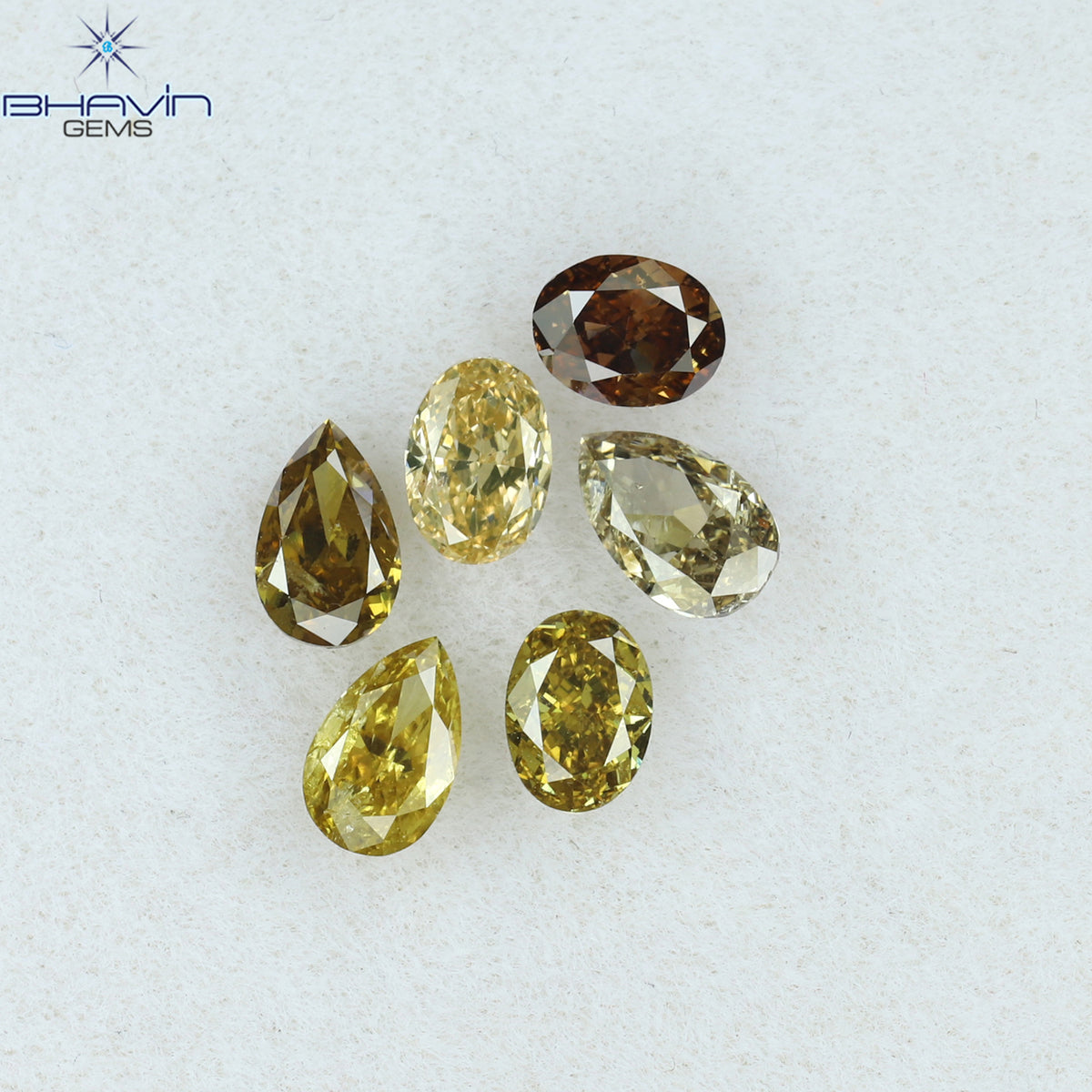 1.09 CT/6 Pcs Natural Mix Shape Diamond Mix Fancy Color Clarity SI1 (4.56 MM)