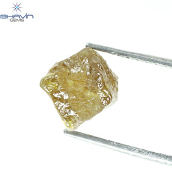 2.61 CT Rough Shape Natural Diamond Yellow Color I3 Clarity (7.81 MM)