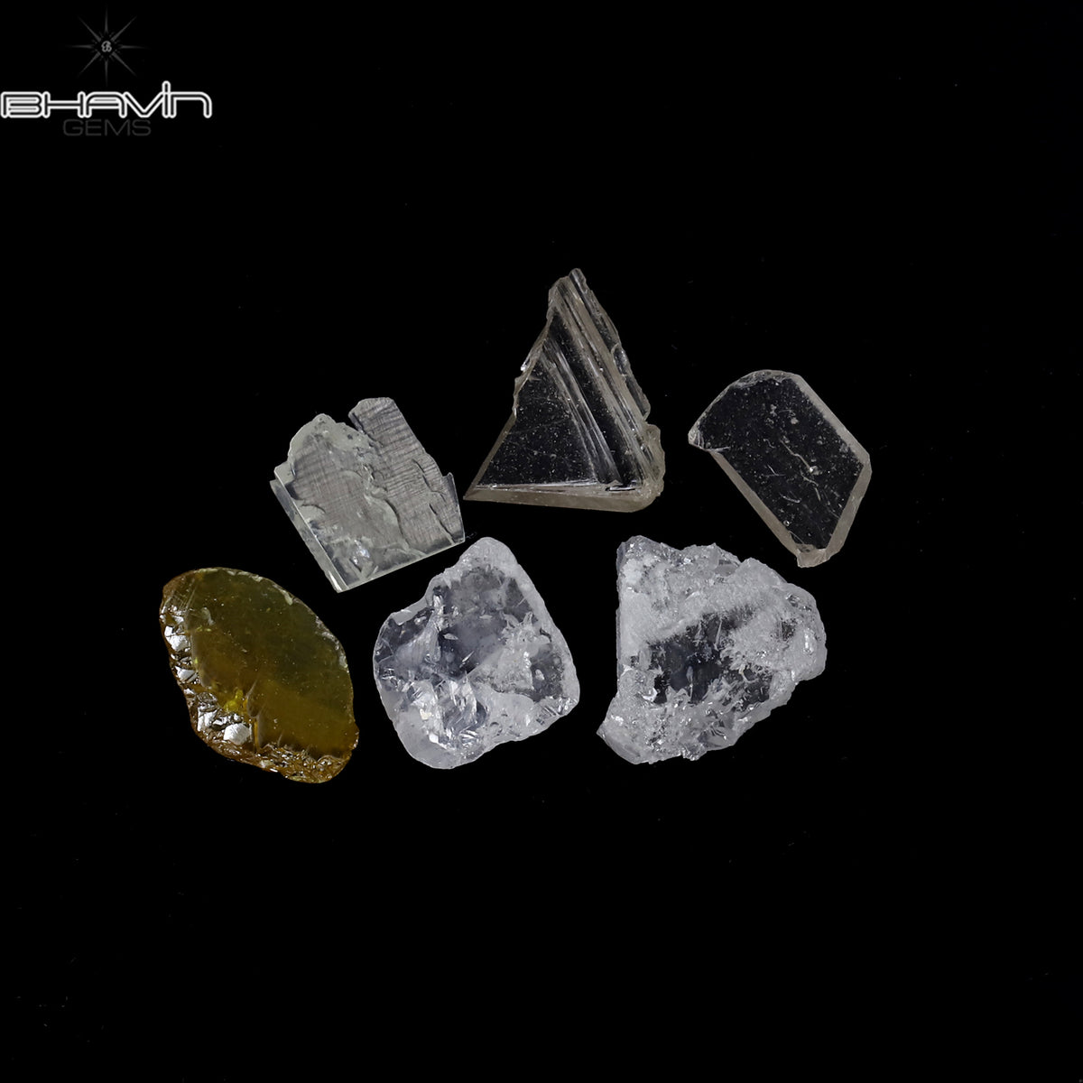 0.99 CT/6 Pcs Natural Rough Diamond White Color Clarity I2 (5.75 MM)