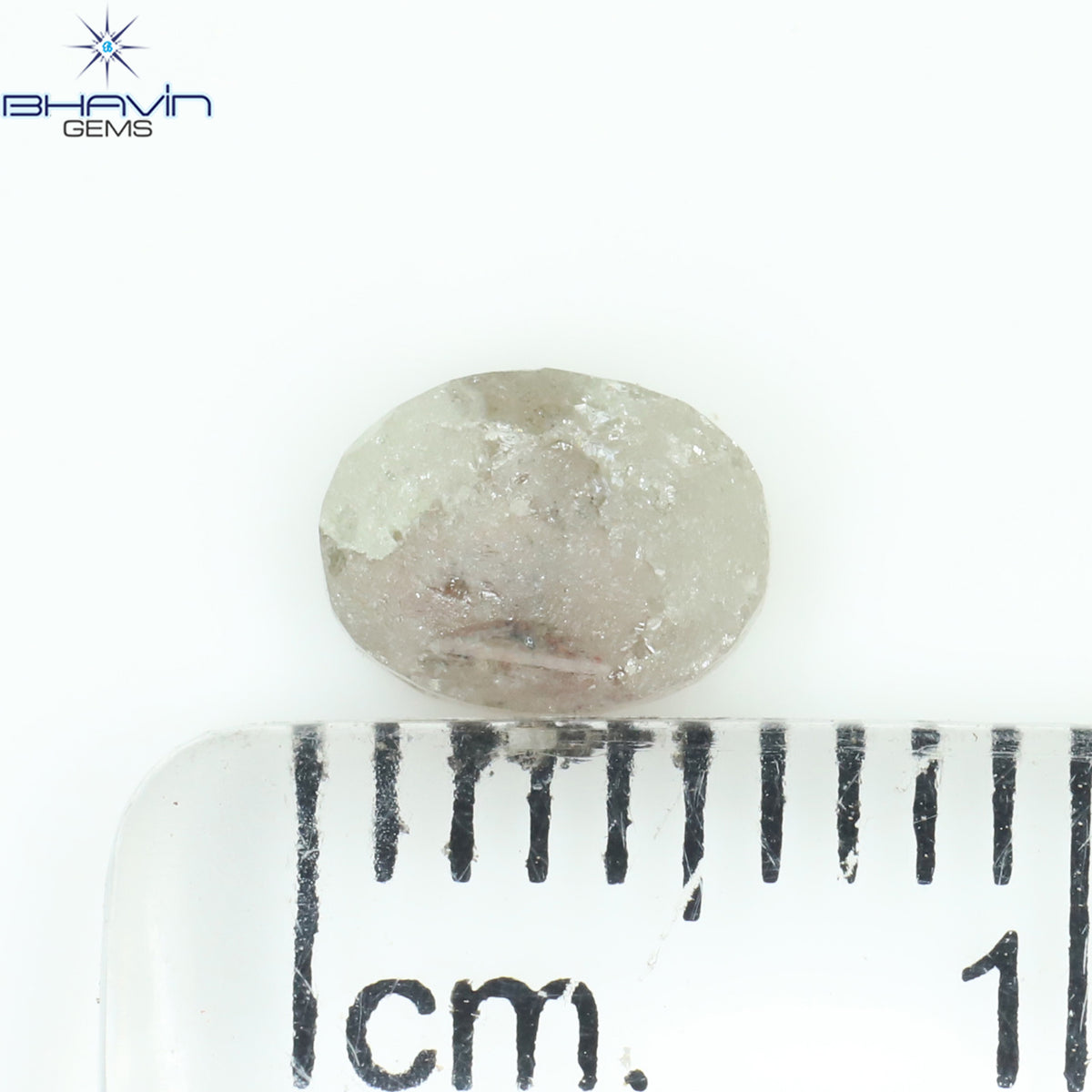1.05 CT、ノーカット ポルキ シェイプ、天然ダイヤモンド、ブルー カラー、I3 クラリティ (5.42 MM)