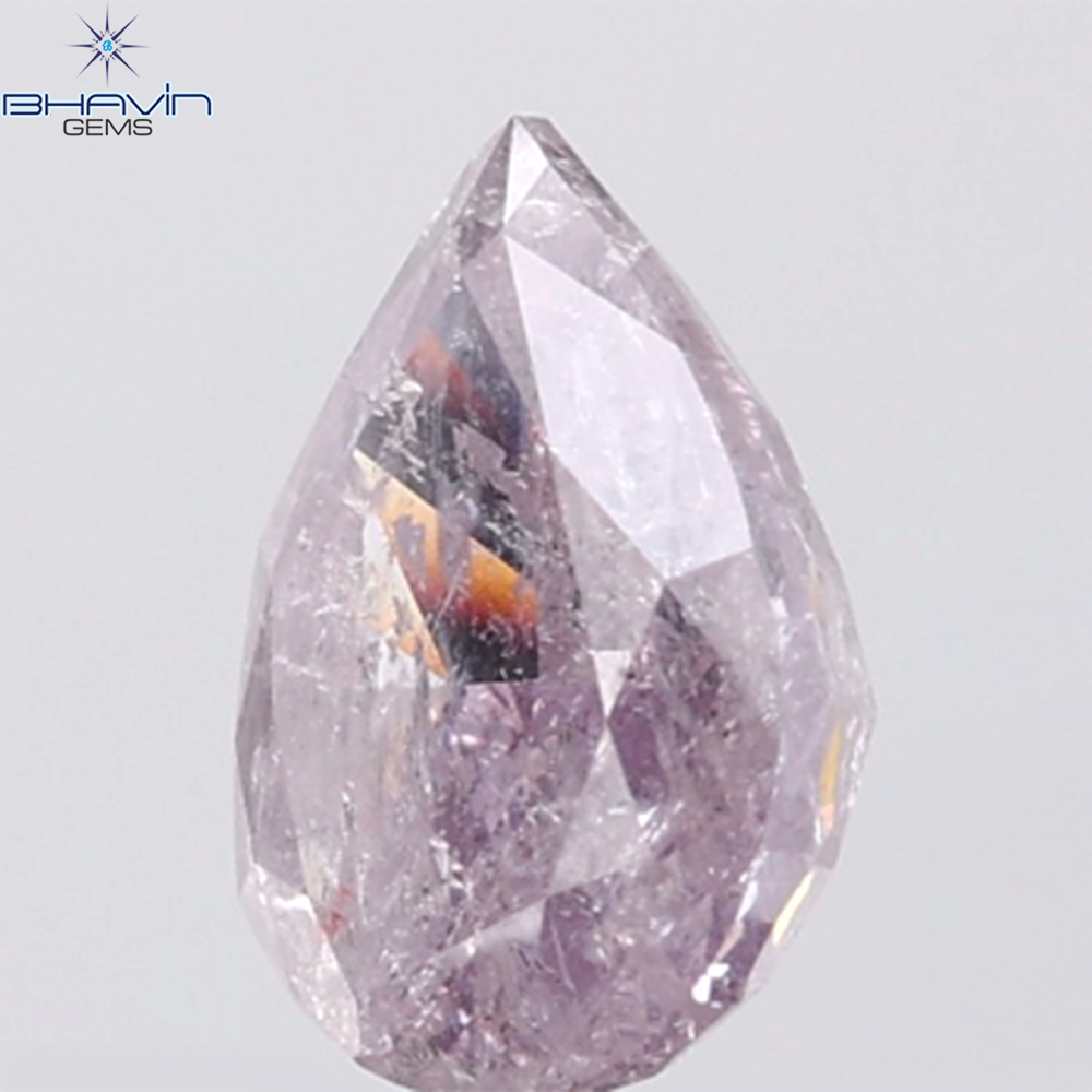GIA Certified 2.35 CT Pear Diamond Natural Brownish Purplish Pink Color (10.14 MM)