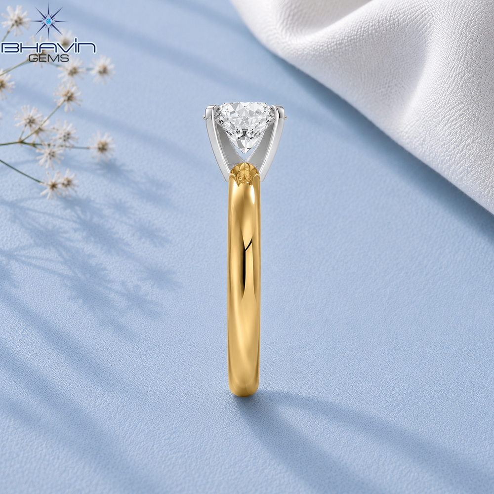 Classic Lab Grown Round Brilliant Diamond Solitaire Engagement Ring