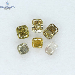 1.68 CT/6 Pcs Cushion Shape Natural Diamond Mix Color SI1 Clarity (4.50 MM)