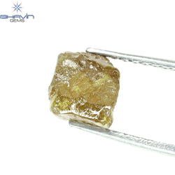 2.61 CT Rough Shape Natural Diamond Yellow Color I3 Clarity (7.81 MM)