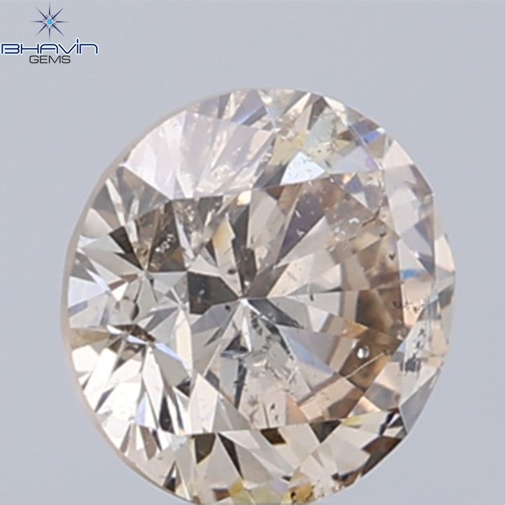 0.51 CT Natural Round Diamond Brown Color Clarity I1 (5.09 MM)