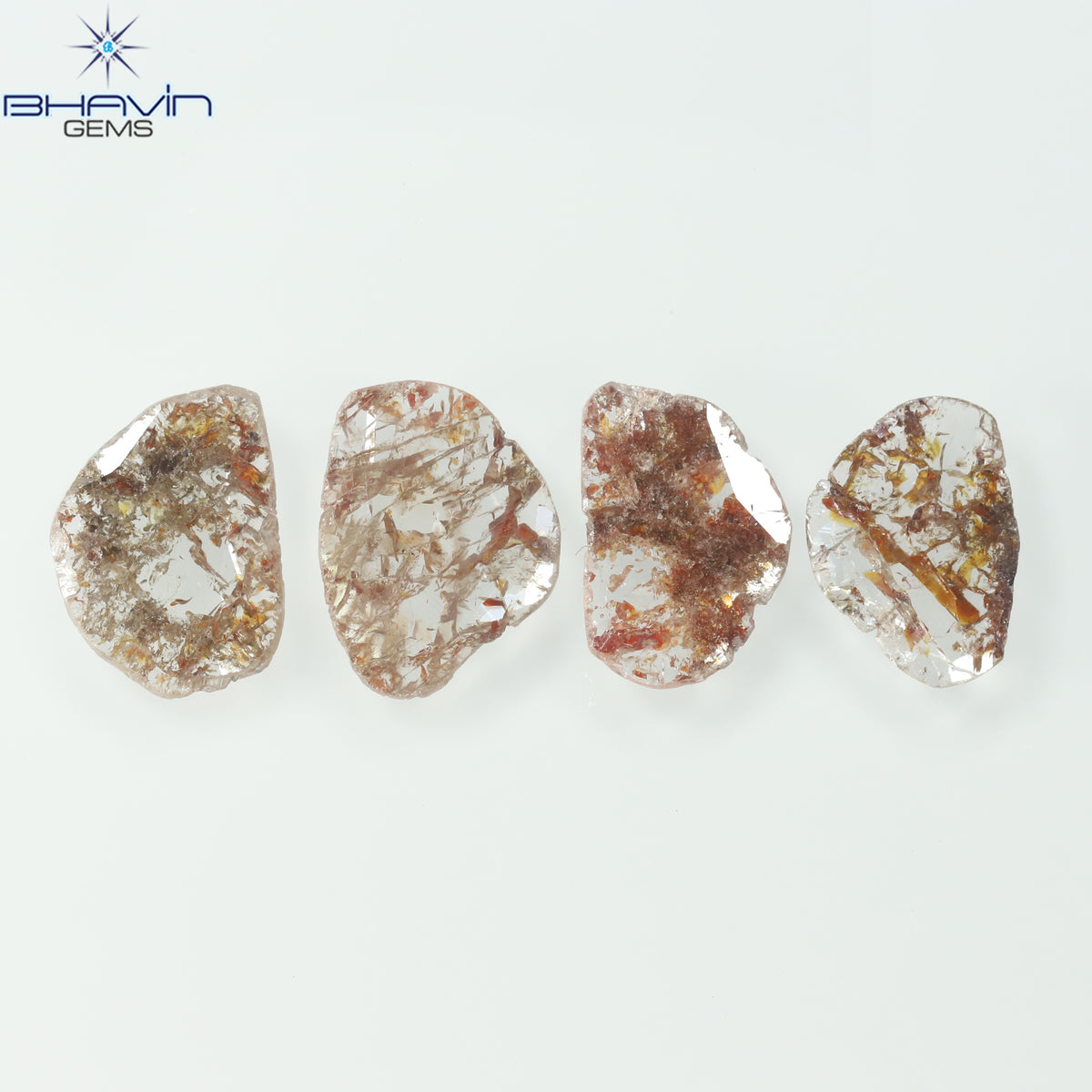 3.57 CT/5 ピース スライス シェイプ ナチュラル ルース ダイヤモンド ブラウン カラー I3 クラリティ (11.59 MM)