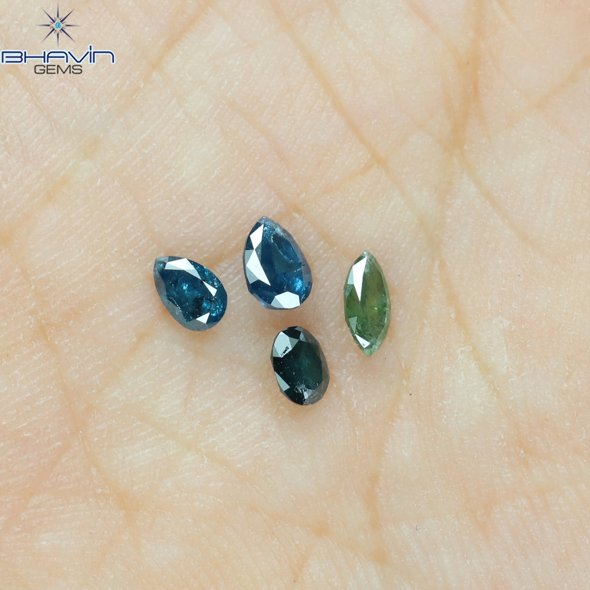 0.67 CT/4 Pcs Natural Mix Shape Diamond Enhanced Mix Color Clarity I3 (5.03 MM)