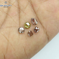 1.75 CT/5 Pcs Natural Mix Diamond Mix Fancy Color Clarity SI (5.75 MM)