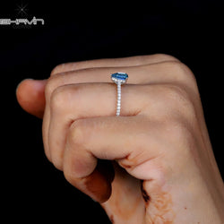 Shield Diamond Blue Color Natural Diamond Ring Engagement Ring