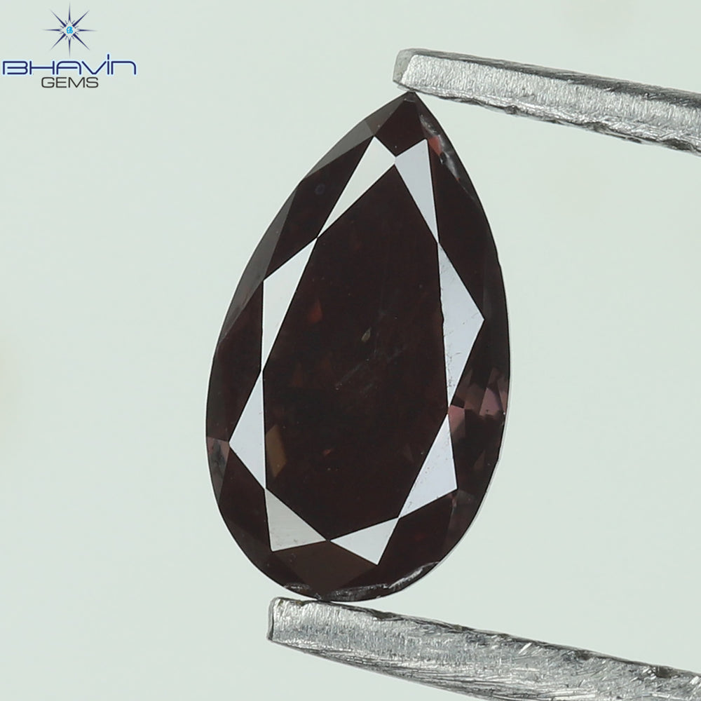0.27 CT Enhanced Pear Shape Natural Loose Diamond  Brown(Pink) Color VS2 Clarity (5.58 MM)