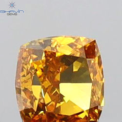 0.12 CT Cushion Shape Natural Diamond Orange Color VS1 Clarity (2.62 MM)