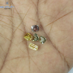 2.17 CT/5 Pcs Natural Mix Diamond Mix Fancy Color Clarity I1 (5.14 MM)