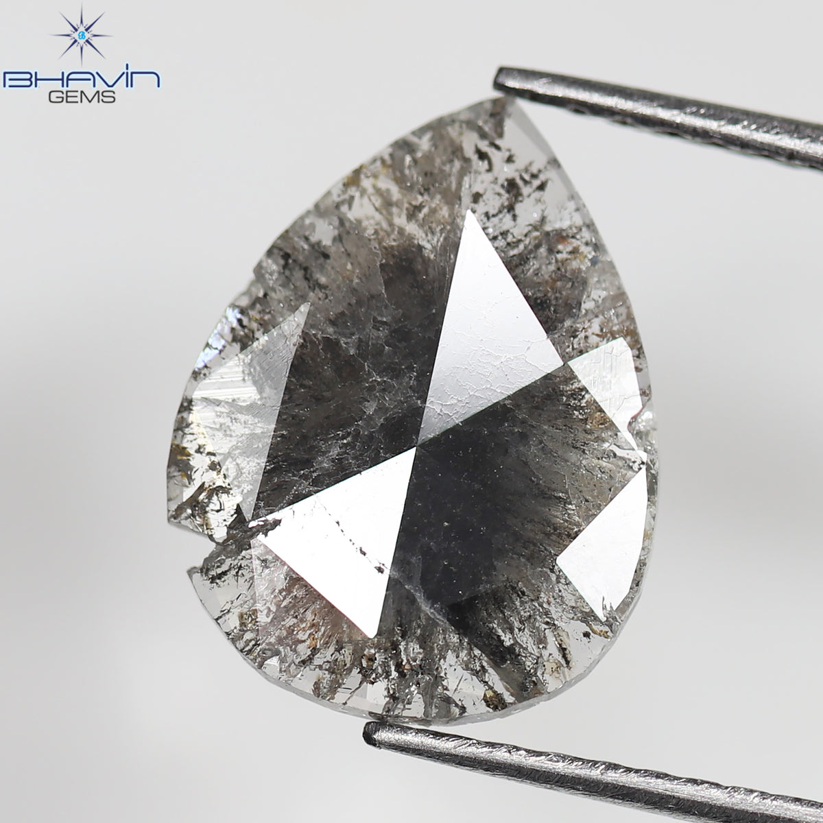 1.75 CT/5 ピース スライス形状 天然ダイヤモンド ソルト アンド ペッパー カラー I3 クラリティ (10.45 MM)