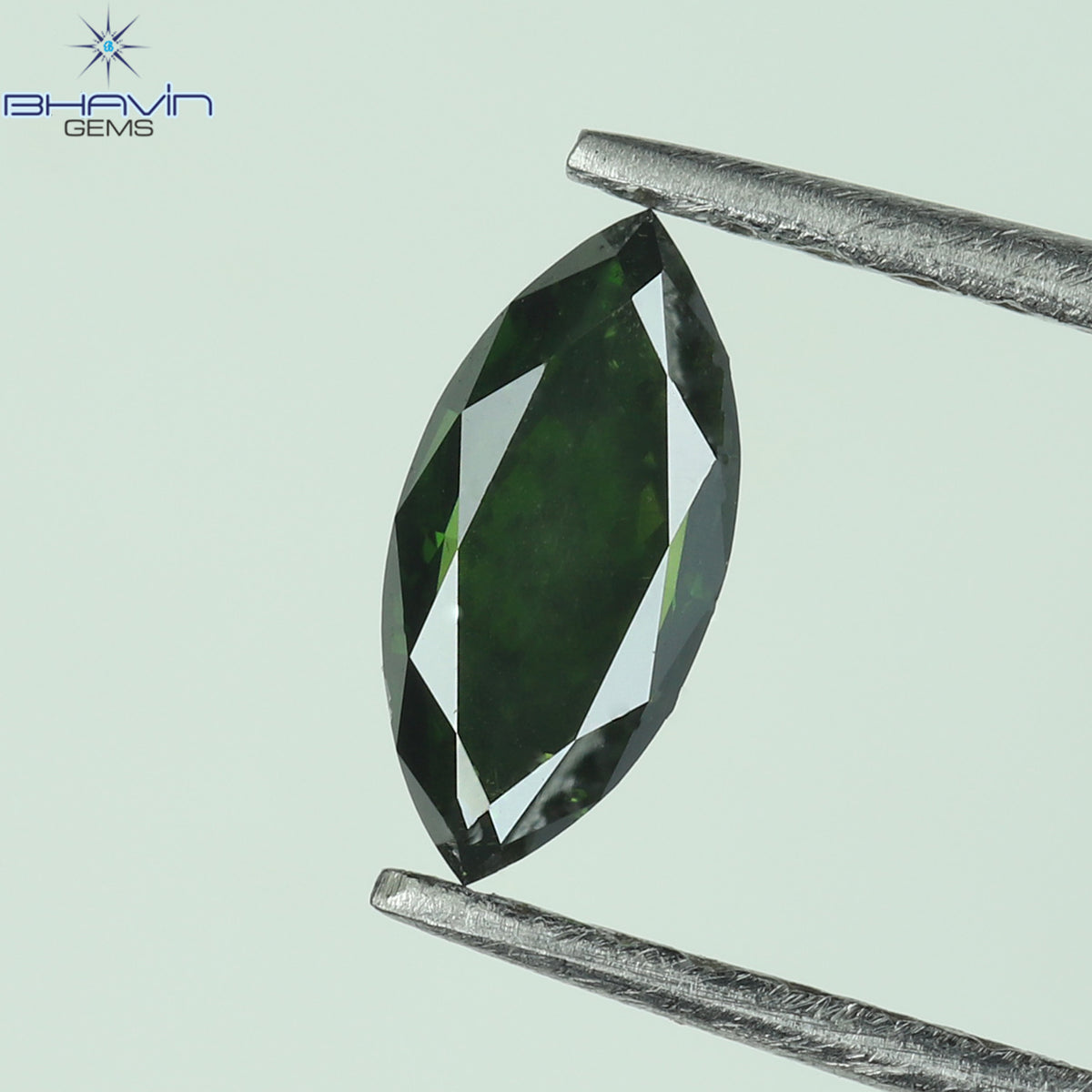 0.34 CT Natural Marquise Diamond Enhanced Green Color Clarity SI1 (6.36 MM)