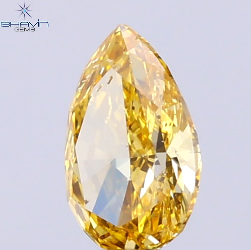 0.30 CT Natural Pear Diamond Orange Color Clarity VS2 (5.38 MM)