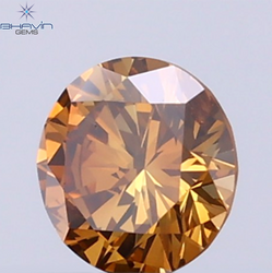 0.24 CT Natural Round Diamond Cognac Color Clarity SI (4.05 MM)