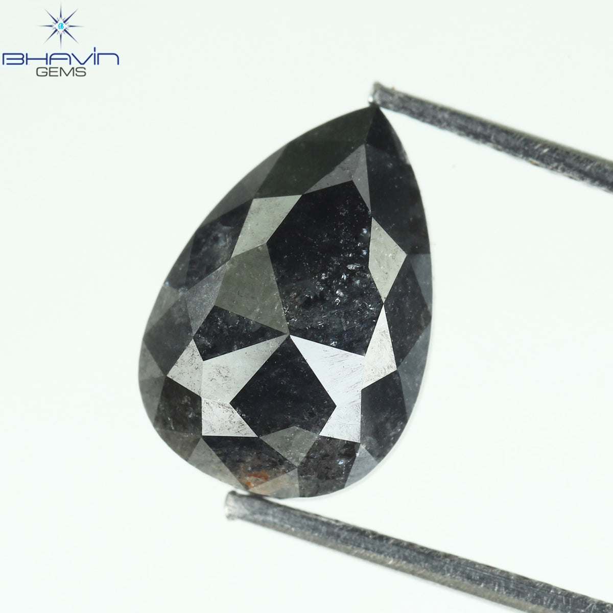 0.42 CT ペアシェイプ ナチュラル ルース ダイヤモンド ソルト アンド ペッパー カラー I3 クラリティ (5.62 MM)