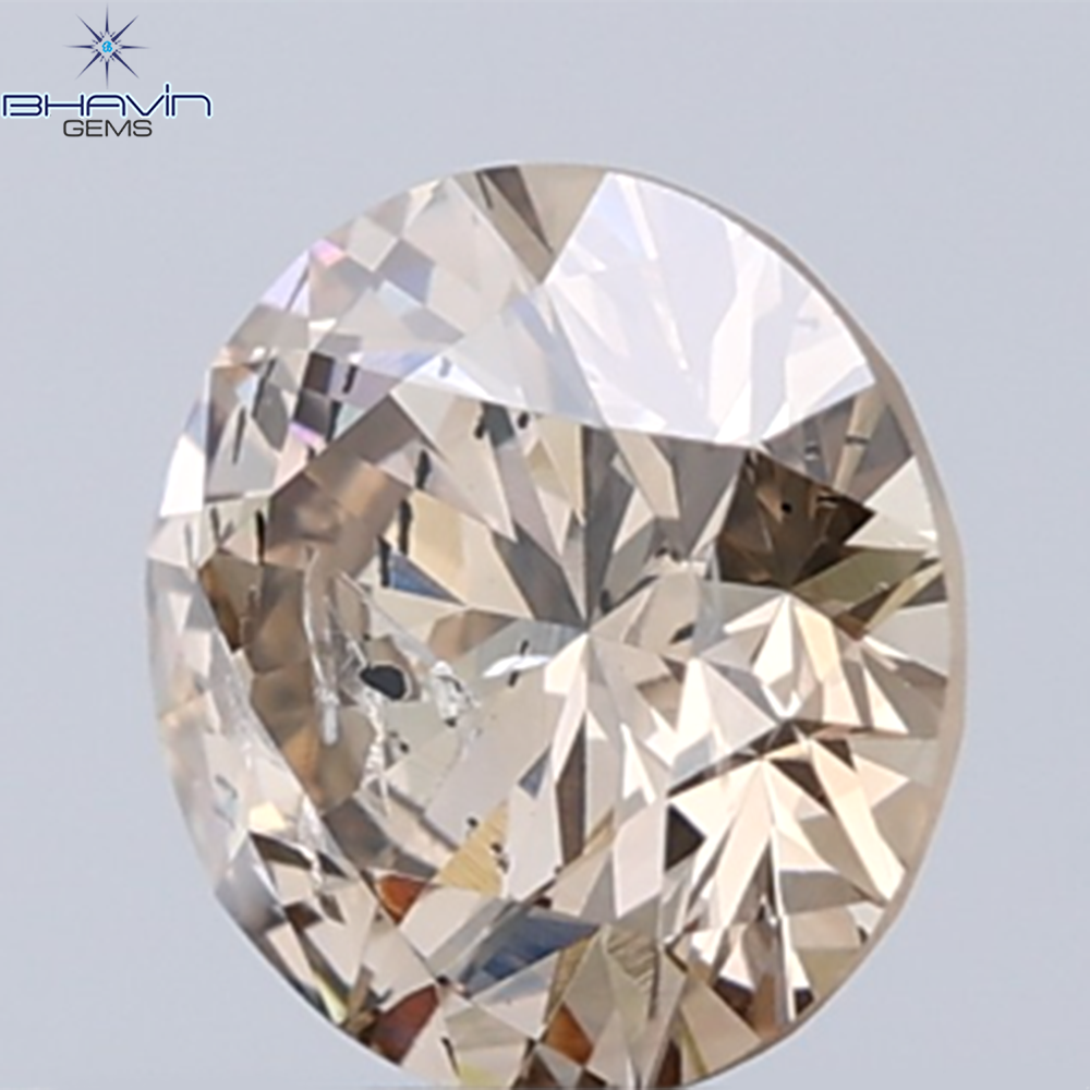 0.52 CT Natural Round Diamond Brown Color Clarity I1 (5.15 MM)