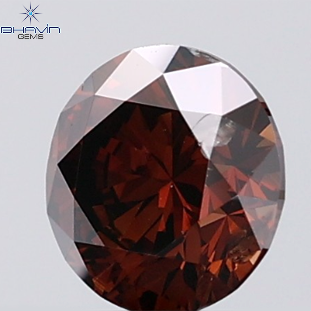 1.00 CT Natural Round Diamond Dark Brown Color Clarity SI1 (6.35 MM)