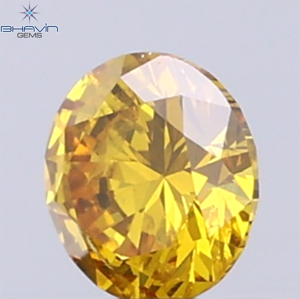 0.17 CT Natural Round Diamond Vivid Yellow Color Clarity SI2 (3.58 MM)
