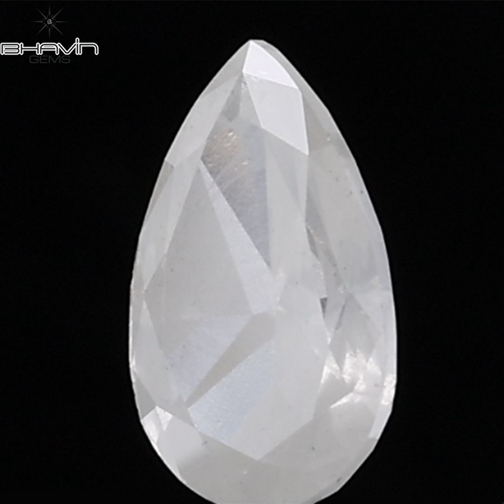 1.00 CT Natural Pear Diamond White Milky Color Clarity I3 (8.31 MM)