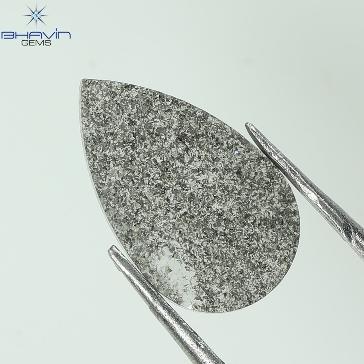3.36 CT ペア スライス シェイプ ナチュラル ダイヤモンド ソルト アンド ペッパー カラー I3 クラリティ (15.82 MM)