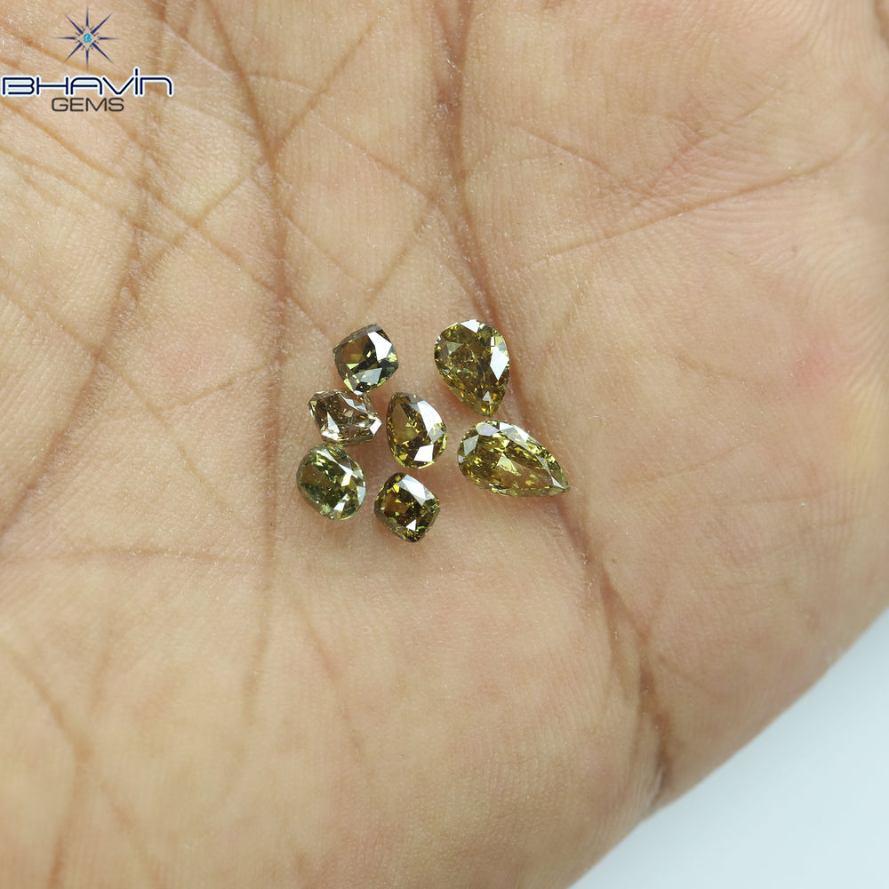 1.80 CT/7 Pcs Natural Mix Diamond Green Color Clarity SI (6.27 MM)