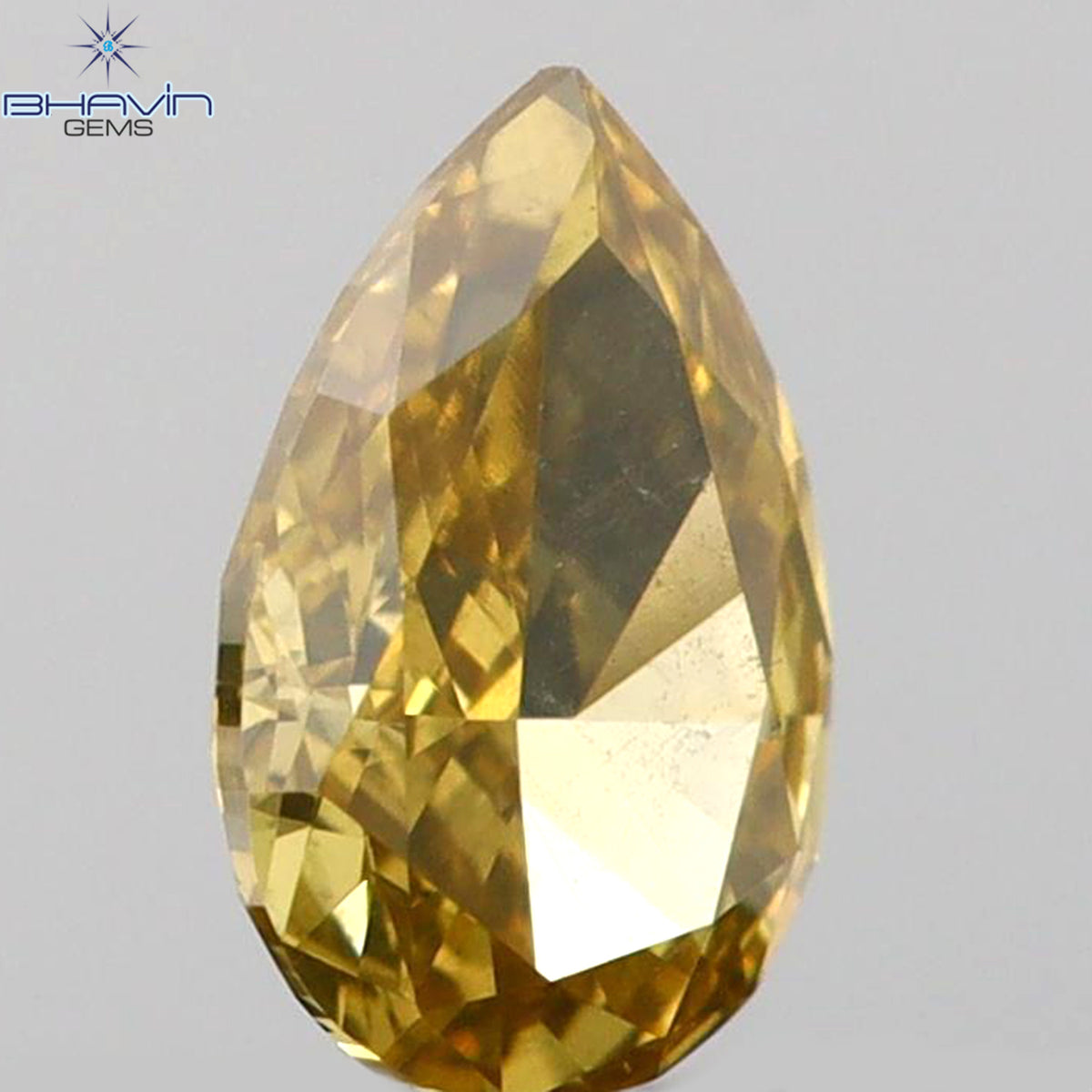 0.17 CT ペアシェイプ 天然ダイヤモンド グリーン（カメレオン）カラー VS2 クラリティ（4.14 MM）