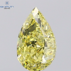 GIA Certified 1.13 CT Natural Pear Diamond Fancy Yellow Color Clarity VS1 (8.42 MM)