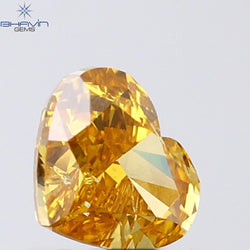 1.01 CT Heart Shape Natural Diamond Orange Color SI2 Clarity (6.51 MM)