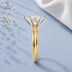 Pear Shaped Diamond Two-Tone Six-Prong Solitaire Engagement Ring