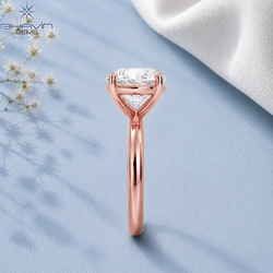 Round Diamond Solitaire Engagement Ring with Modern Crossover Setting