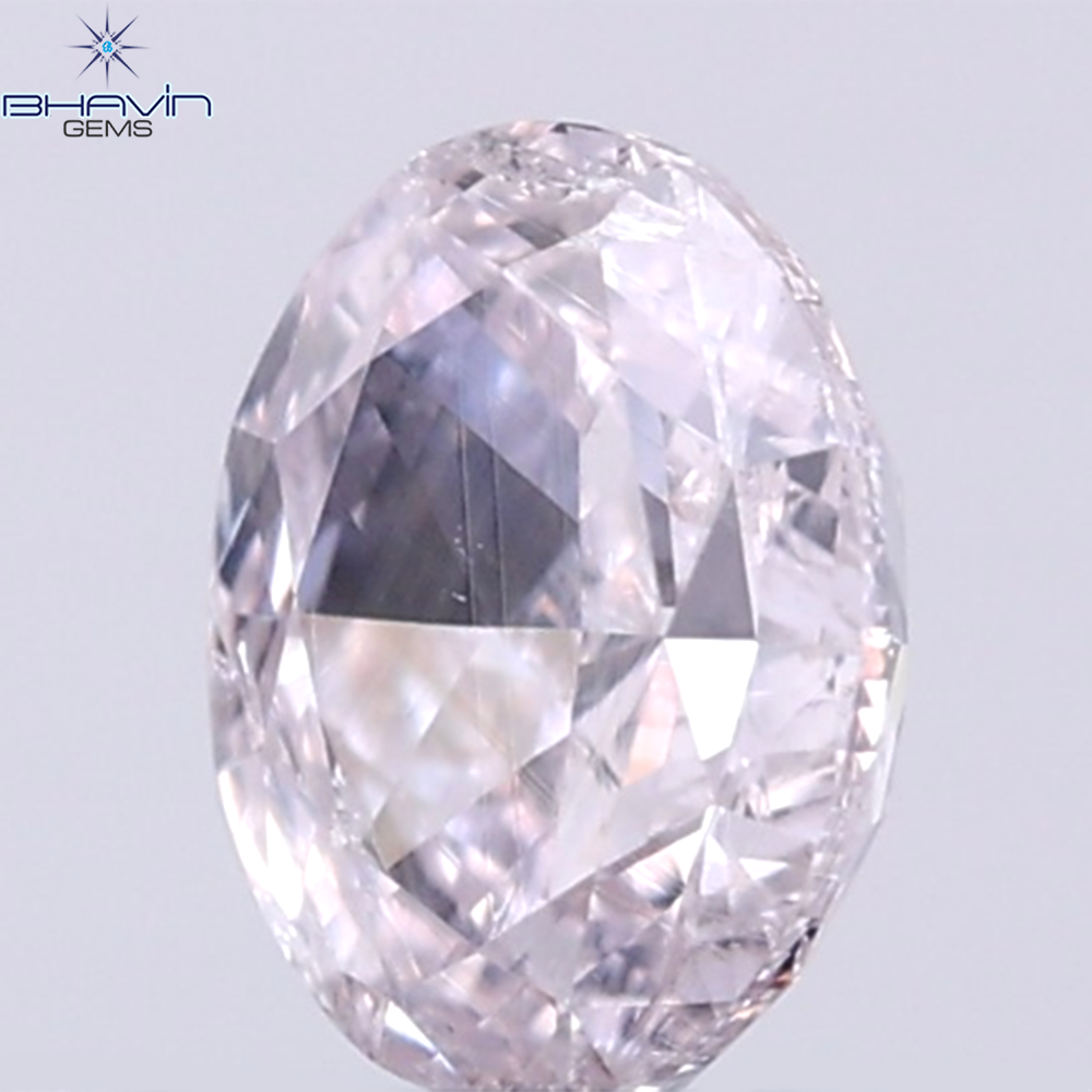 GIA Certified 0.41 CT Oval Shape Natural Diamond Pink Color I2 Clarity (5.10 MM)