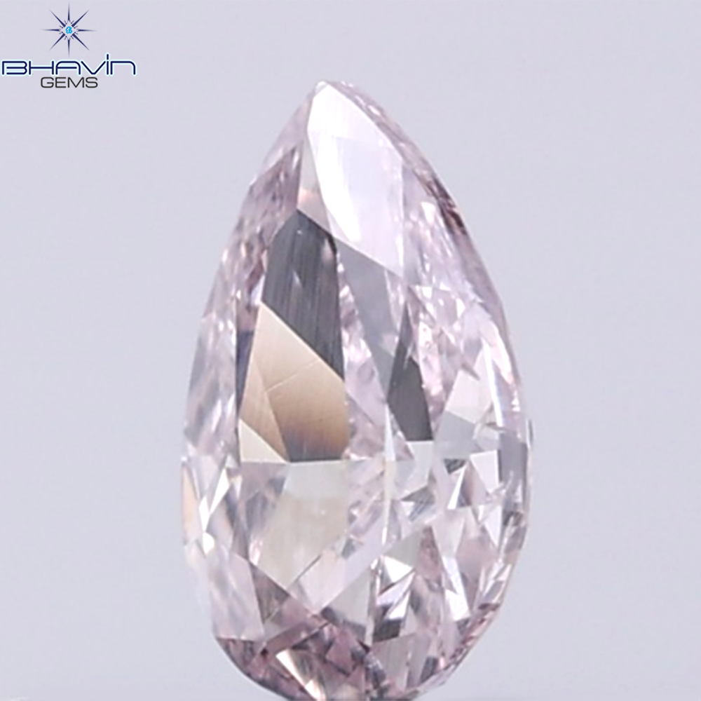 GIA認定0.26カラットペアシェイプダイヤモンドブラウンピンクカラー天然ルースダイヤモンド（5.34MM）