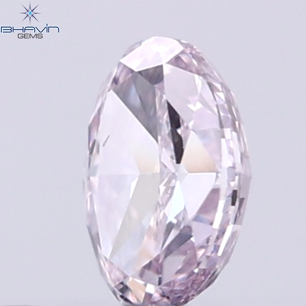 GIA Certified 0.26 CT Oval Shape Natural Diamond Purplish Pink Color SI2 Clarity (4.52 MM)