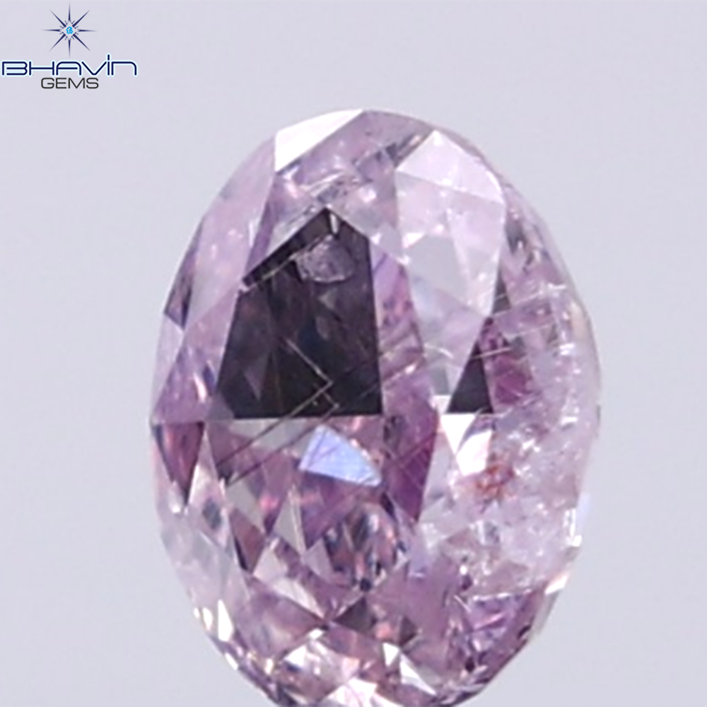 GIA Certified 0.27 CT Oval Natural Purplish Pink Diamond I3 Clarity (4.34 MM)