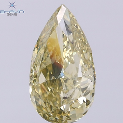 GIA Certified 2.00 CT Pear Diamond Brownish Greenish Yellow (CHAMELEON) Color Natural Loose Diamond (10.72 MM)